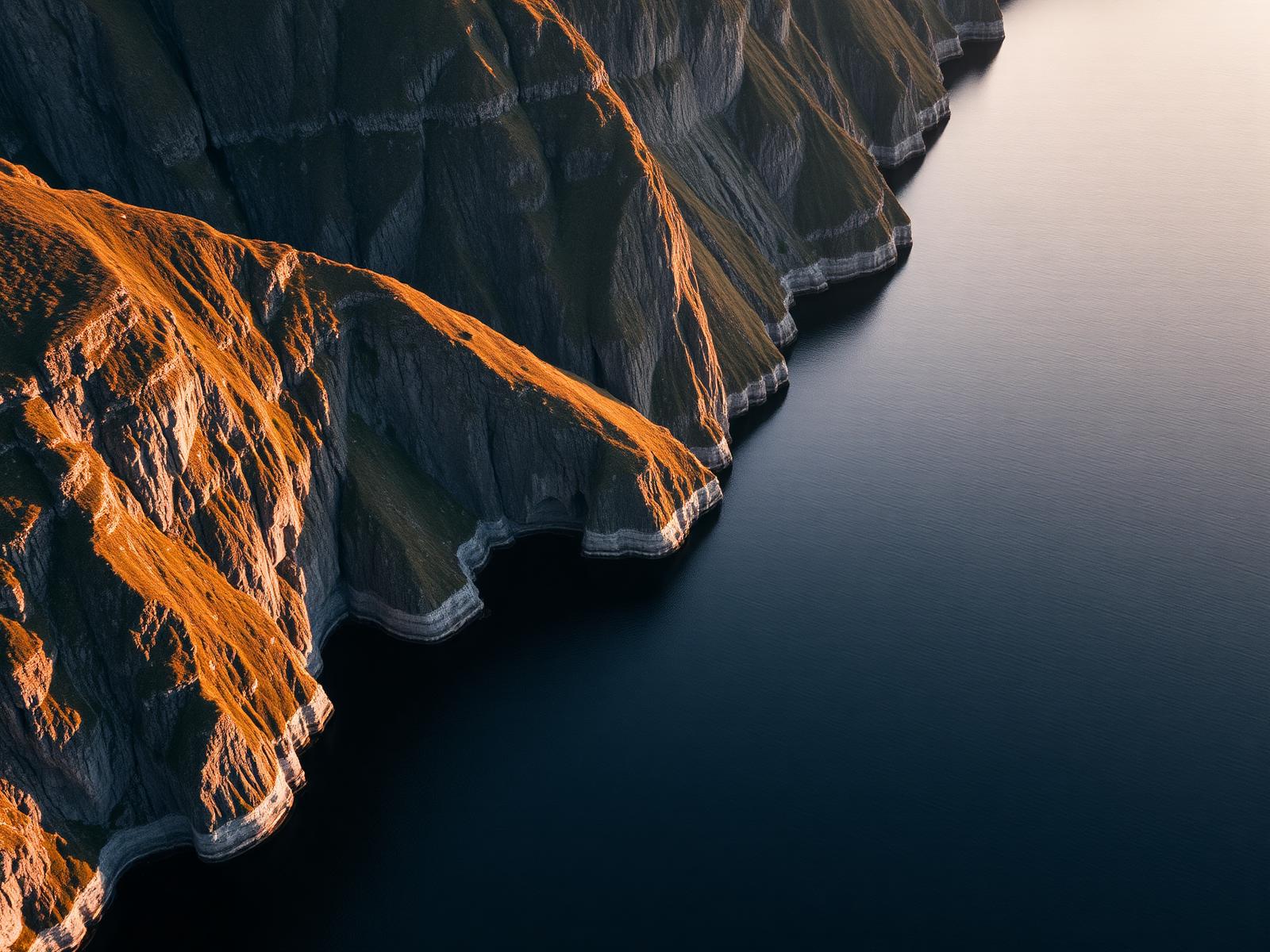 Nordic fjord at golden hour